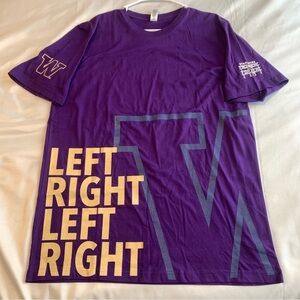 University Washington Huskies Purple Gold Starbucks From Here For Here Shirt XL